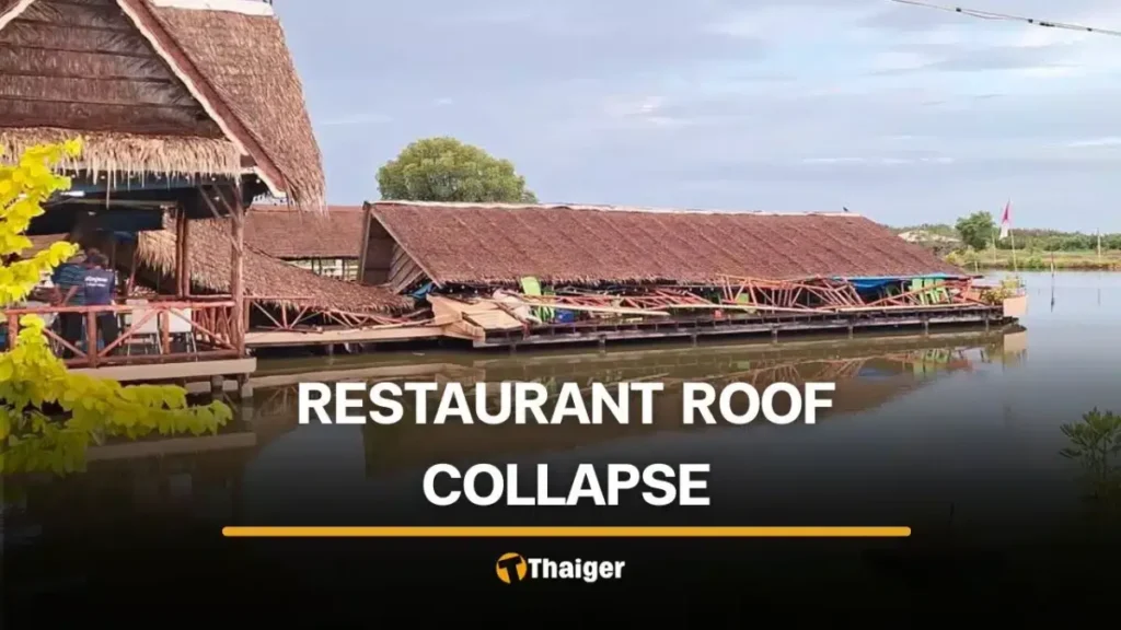 Samut Prakan Restaurant Roof Collapses During Storm, Injuring Diners