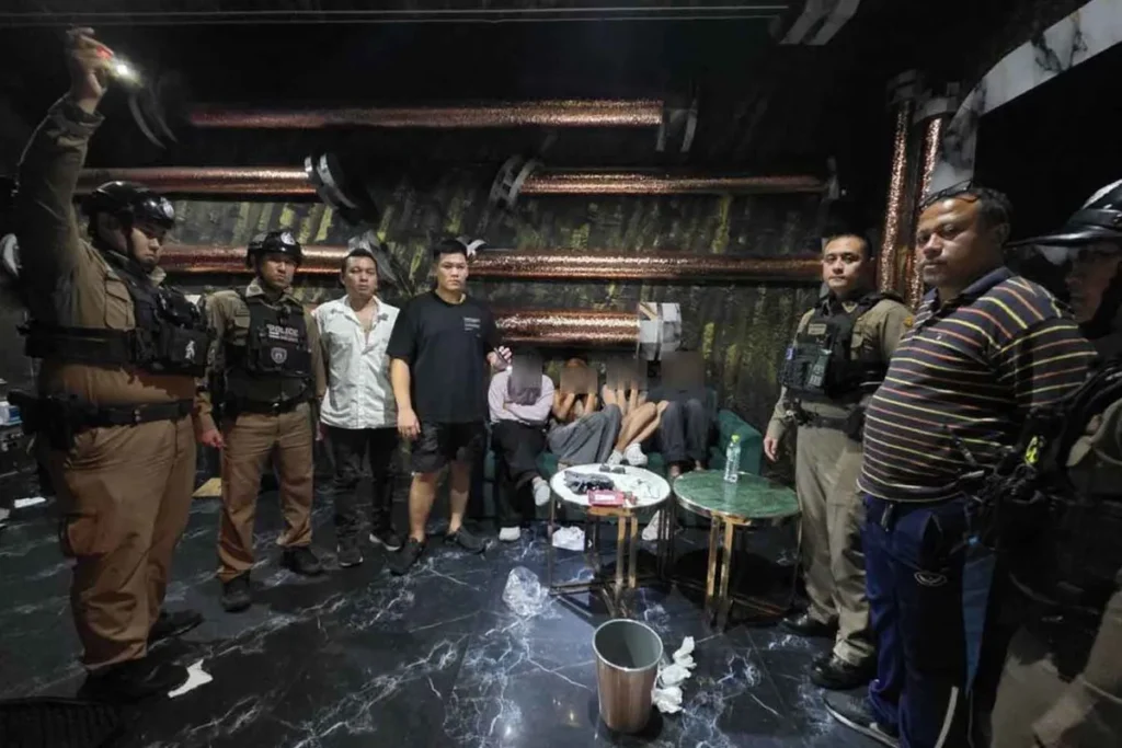 Bangkok Police Shut Down Illegal Myanmar Pub Amid Drug Bust