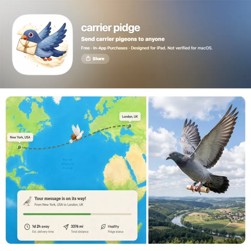 Carrier Pidge: Messaging App Delivers Messages via Digital Birds