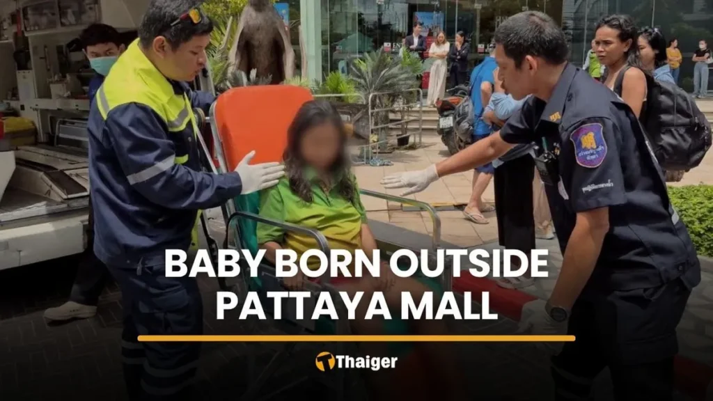 Woman Delivers Baby Near Pattaya Mall Dinosaur Exhibit